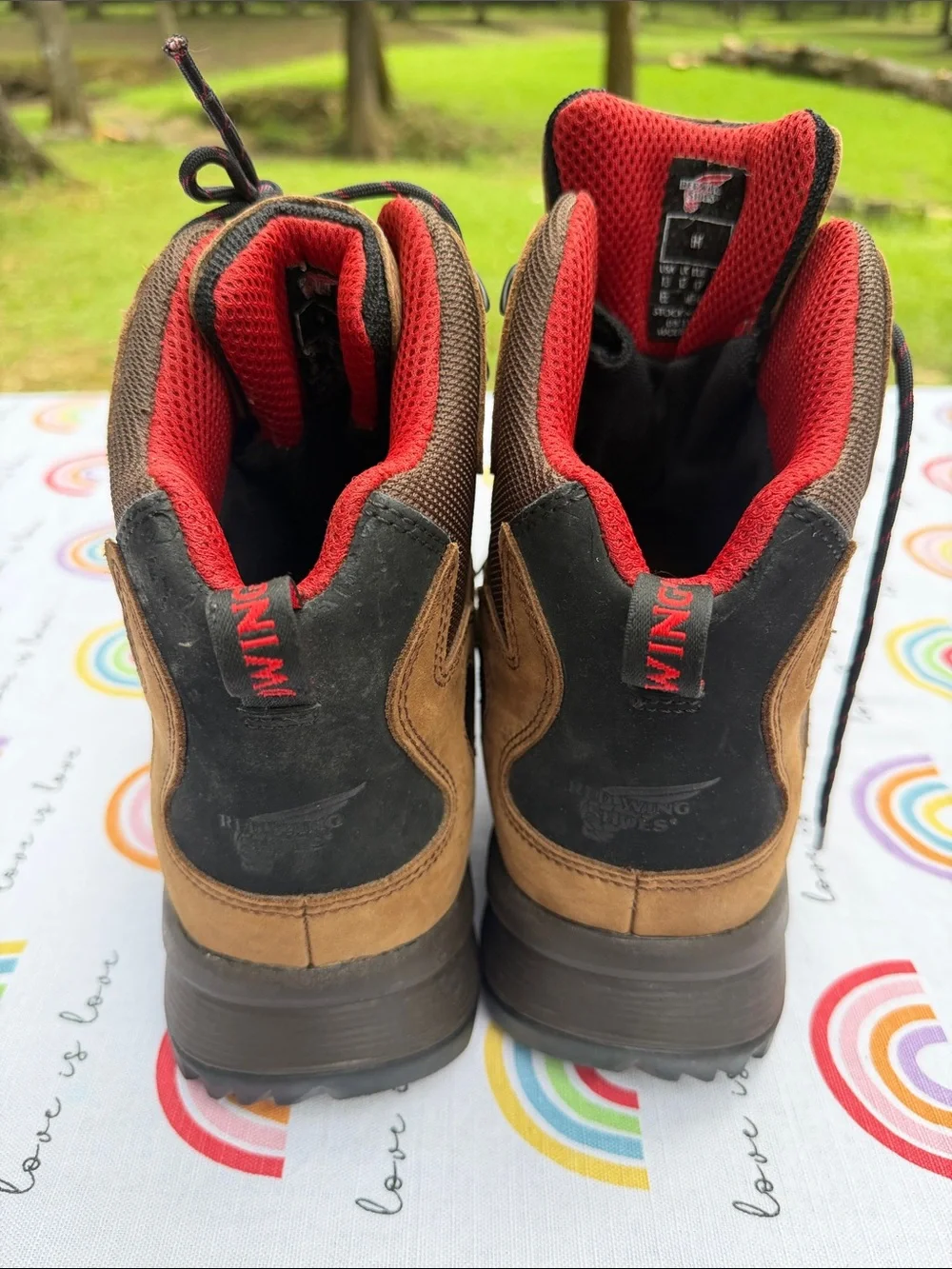 Red Wing Shoes Brown and Red Men's Hiking Boots